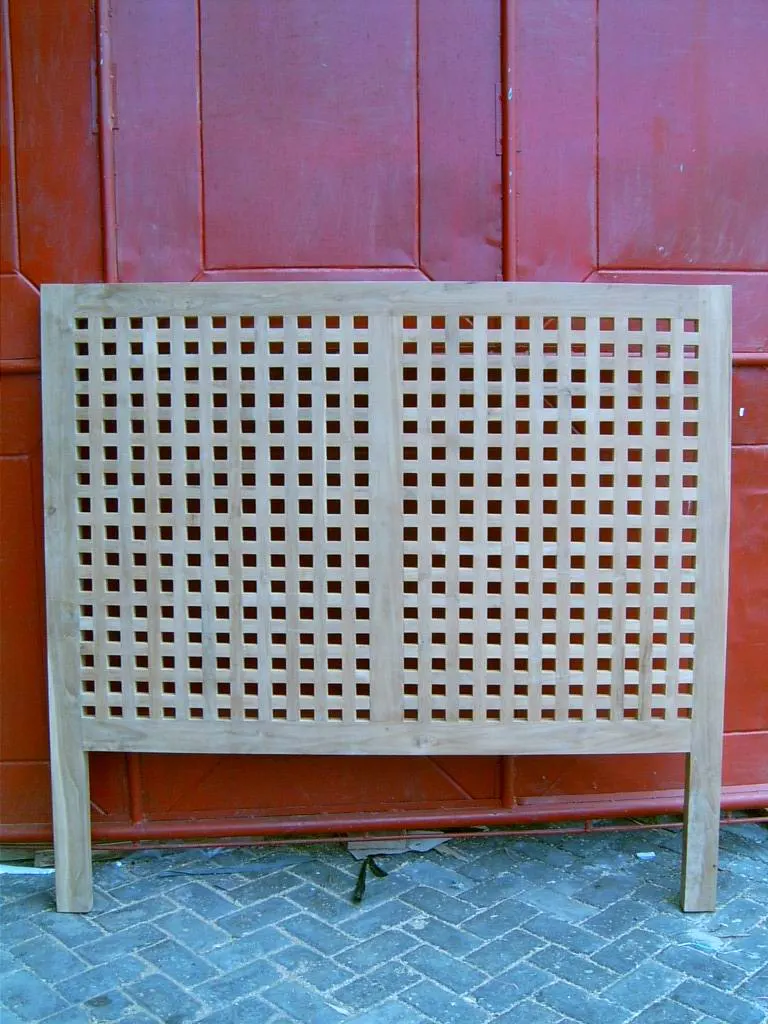 Tête de lit en teck à claire-voie, 160 cm